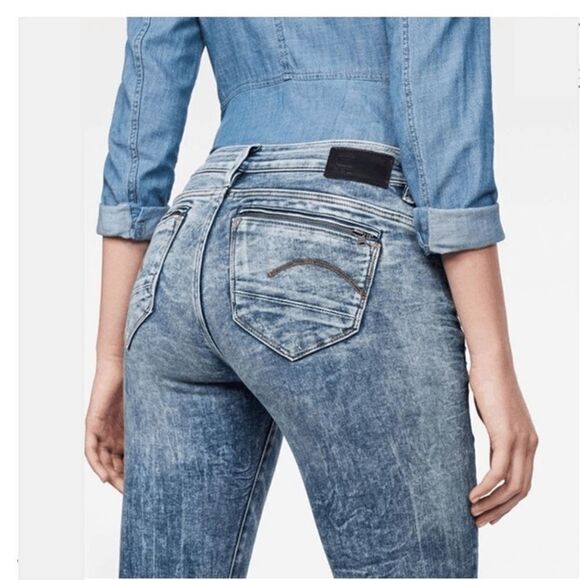 G Star Raw Midge Zip Mid Skinny Jeans | 26 - Picture 1 of 6